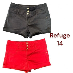 Refuge‎ 14 2 pairs black & red shorts